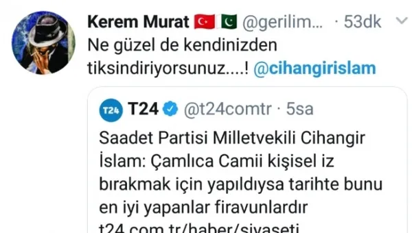 Saadet Partili vekil Cihangir İslam'dan skandal "Çamlıca Camisi" benzetmesi - 2