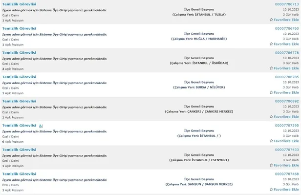 KPSS puan şartı yok! En az ilkokul mezunu 4.832 temizlik görevlisi alınacak | İŞKUR Ekim ayı ilanları