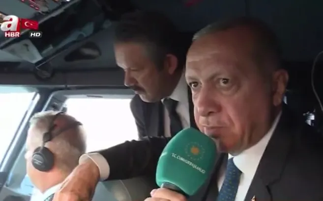 Cumhurbaşkanı Erdoğan, kokpitten konuştu