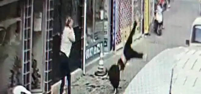 Muğla’da korkunç olay! Genç kızın metrelerce yükseklikten düşme anı kamerada