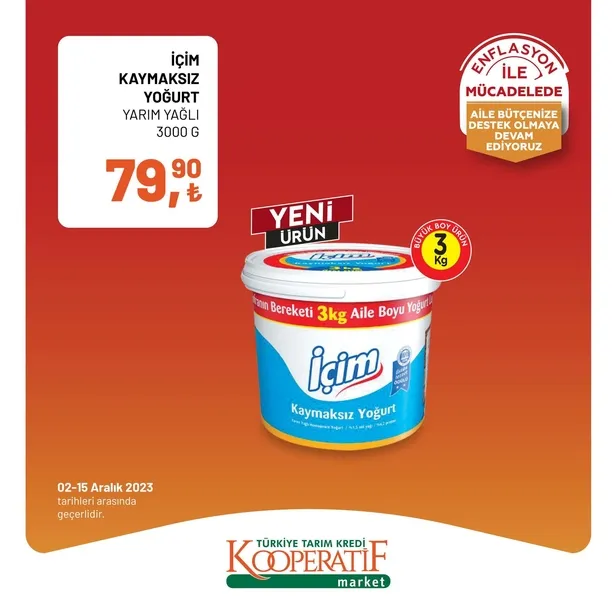 Tarım Kredi Market 11 Aralık indirim kataloğu çıktı! Dev rulo havlu, yumuşatıcı, çay, bütün piliç, tereyağı, tost peyniri, süt, beyaz peynir, pirinç ucuza satışta…