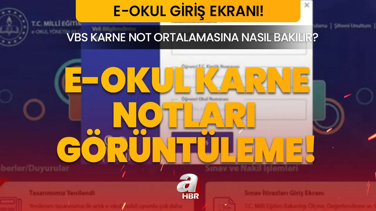 e-Okul VBS karne not ortalamasına nasıl bakılır? KARNE NOTLARI GÖRÜNTÜLEME