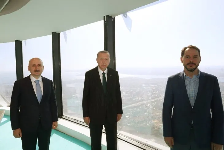 Başkan Erdoğan yapımı devam eden Çamlıca Kulesi’ni inceledi! İşte o kareler