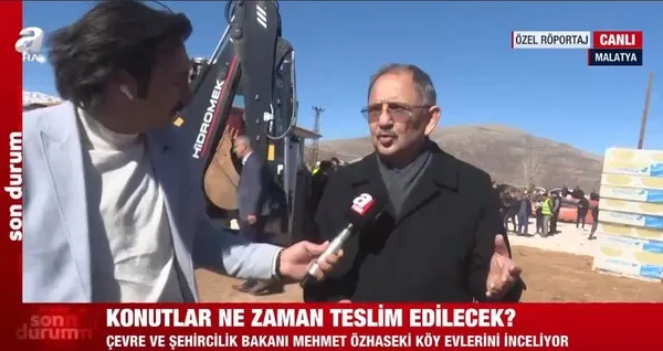 Çevre, Şehircilik ve İklim Değişikliği Bakanı Mehmet Özhaseki Malatya’da A Haber’e konuştu! Konutlar ne zaman teslim edilecek?