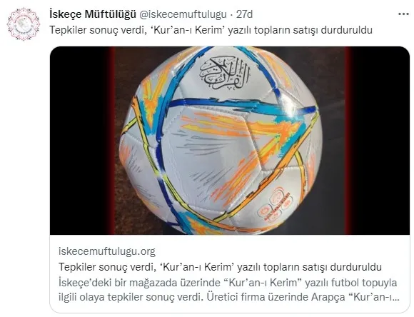 Yunanistan'da Kur'an-ı Kerim'e küstah saldırı! Skandal üzerine futbol toplarının satışı durduruldu - 2
