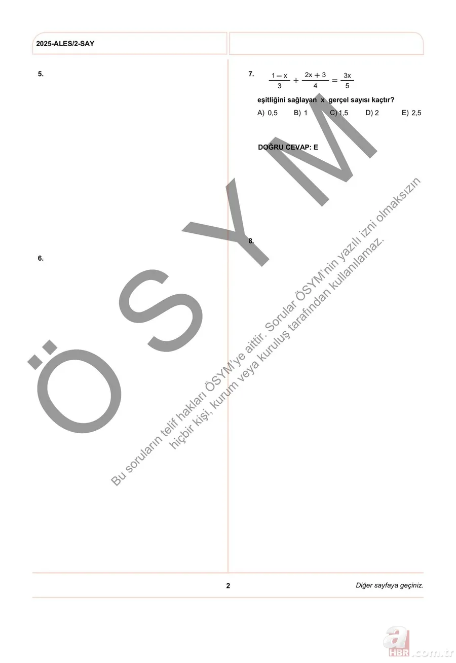 ALES/2 2025 A-B-C-D soru cevap kitapçığı EKRANI | ALES kitapçığı yayınlandı mı? Sonuçları kaç yıl geçerli? 4