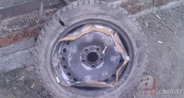 Kaza geçiren araçlarına öyle çözümler buldular ki... 13