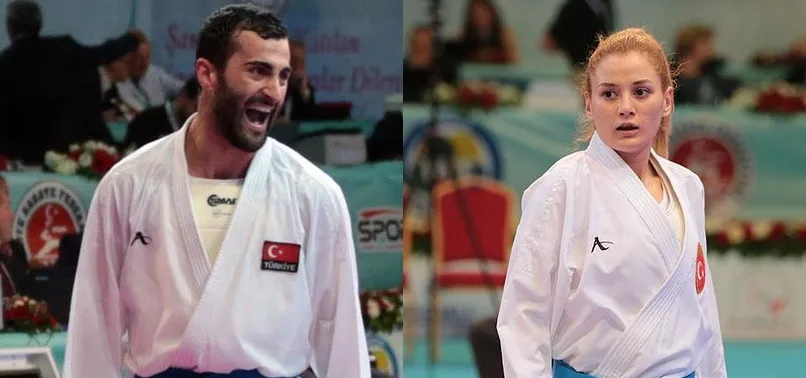 Milli karateciler Uğur Aktaş ve Tuba Yakan'dan altın madalya