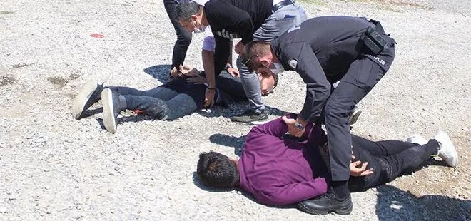 Antalya’da polisin ‘dur’ ihtarına uymayan iki genç ceza yememek için ortalığı birbirine kattı