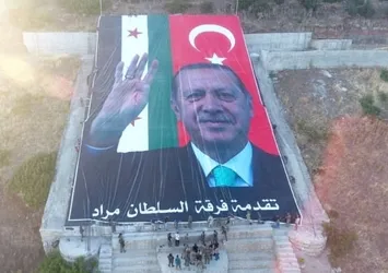Darmık Dağı'nda Erdoğan posteri