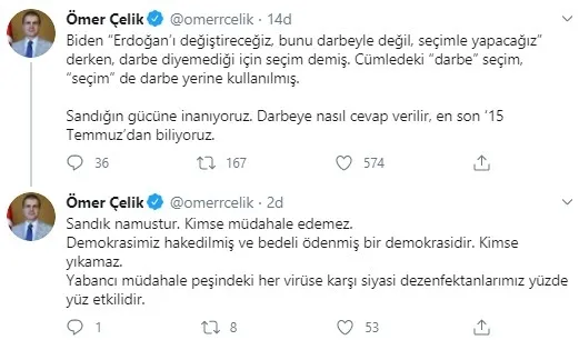 AK Parti Sözcüsü Ömer Çelik’ten Joe Biden’in skandal cümlelerine çok sert tepki