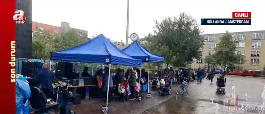 Bu görüntüler Avrupa'dan! Amsterdam'da gıda kuyruğunu A Haber görüntüledi: Kuyruklar her geçen gün artıyor 25