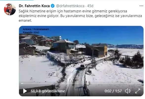 Sağlık Bakanı Fahrettin Koca'dan videolu "evde sağlık hizmeti" paylaşımı - 1