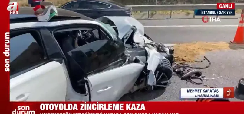 Son dakika: Kuzey Marmara Otoyolu Uskumru mevkiinde zincirleme kaza!