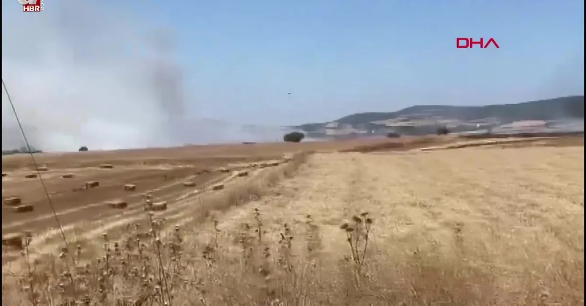 Çanakkale'de tarım arazisinde yangın