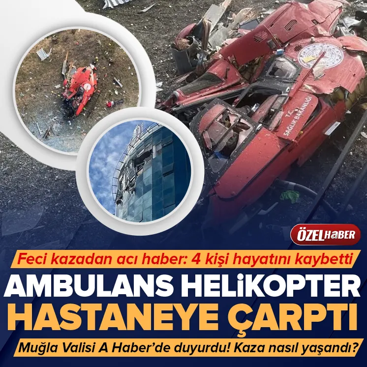 Muğla’da helikopter hastaneye çarpıp düştü