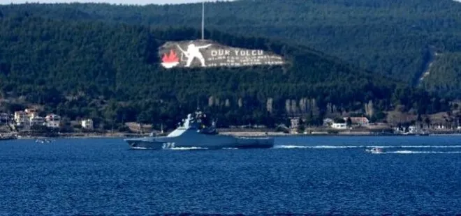 Rus savaş gemisi Çanakkale Boğazı’ndan Akdeniz’e gitti