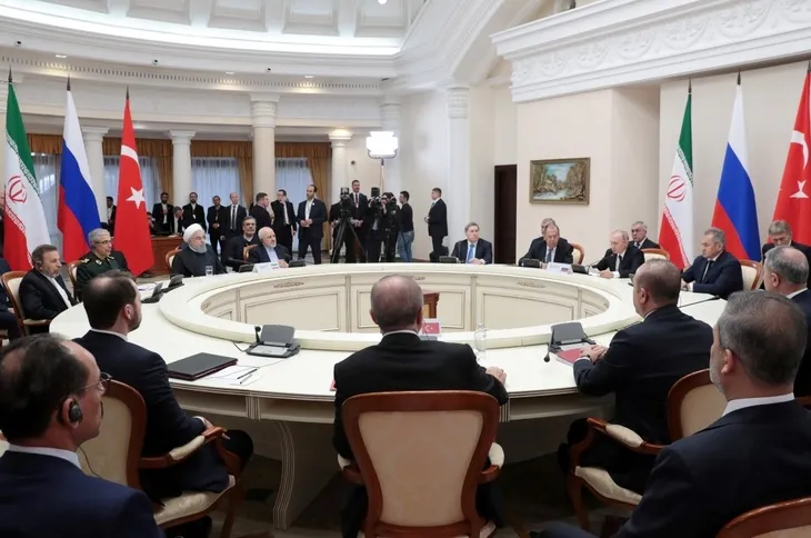 Erdoğan, Putin ve Ruhani zirvesinden kareler