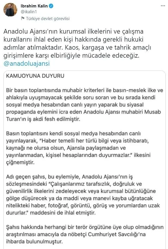 Muhabir Musab Turan’ın FETÖ bağlantısı ortaya çıktı