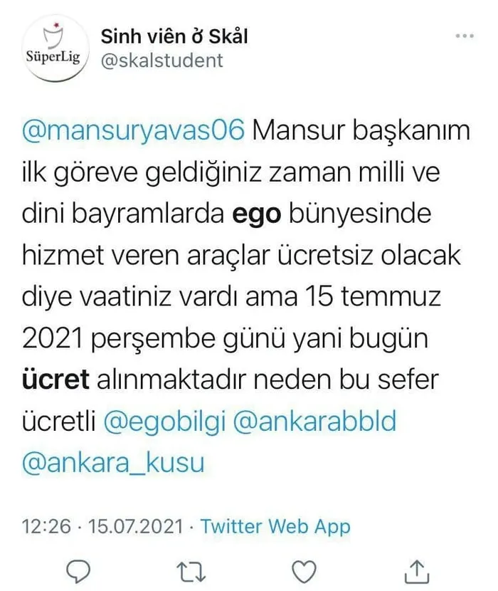 Ankara Büyükşehir Belediyesinden (ABB) tepki toplayan 15 Temmuz kararı! Toplu ulaşımı ücretsiz yapmadı - 5
