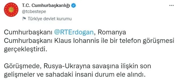Başkan Erdoğan'ın diplomatik temasları sürüyor! Romanya Cumhurbaşkanı ile önemli görüşme - 1