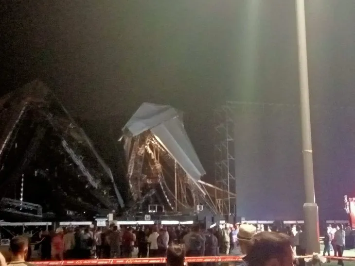 İzmir’deki Tarkan konseri öncesi feci olay! Sahne platformu çöktü! 1 kişi ölümden döndü