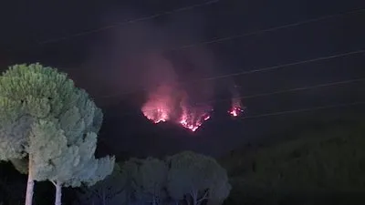 Denizli’deki yangın havadan görüntülendi