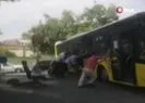 Yine bir İETT faciası: Otobüs yolda asılı kaldı!