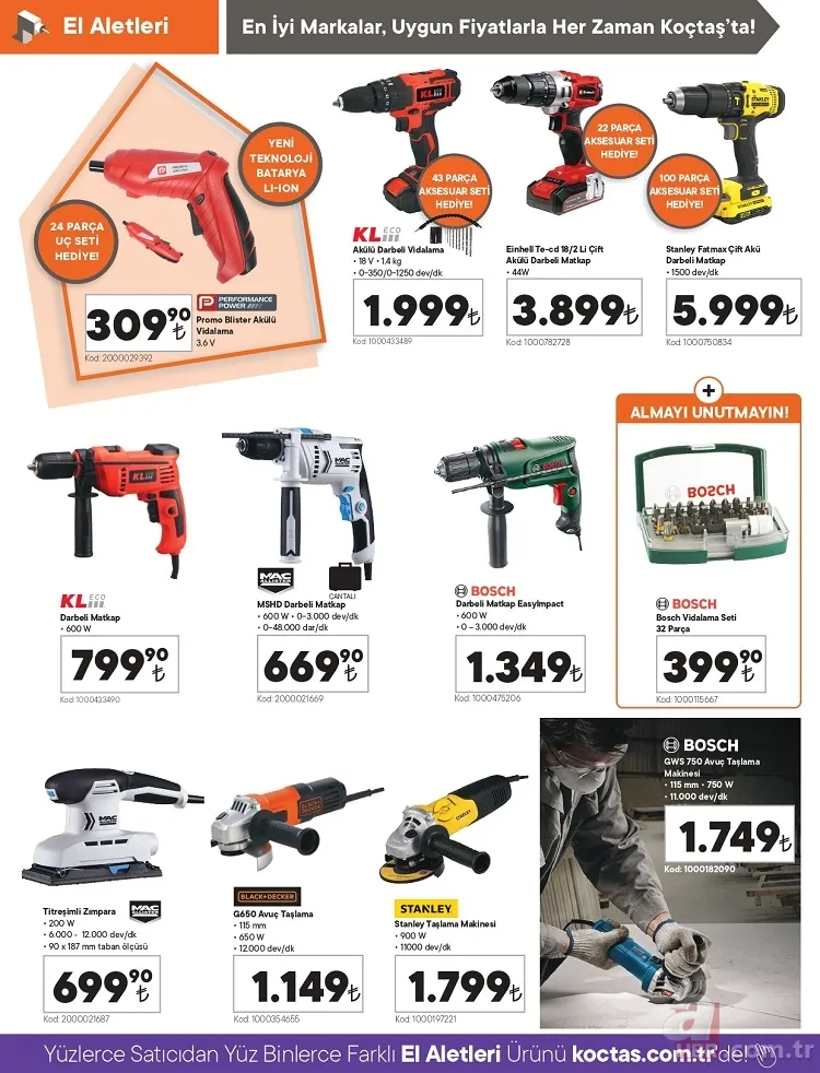 Koçtaş ekim ayı indirim kataloğu yayınlandı! Evinizi baştan aşağı tamamen değiştirebileceğiniz ürünlerin indirimli fiyatı 25