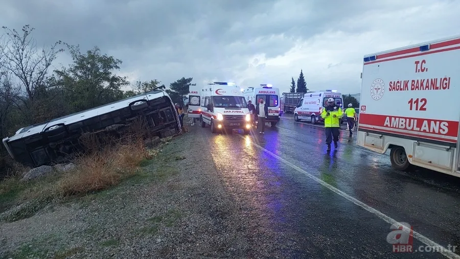 Denizli'de facia gibi kaza! Tur otobüsü şarampole yuvarlandı: 2 ölü 5 yaralı 1