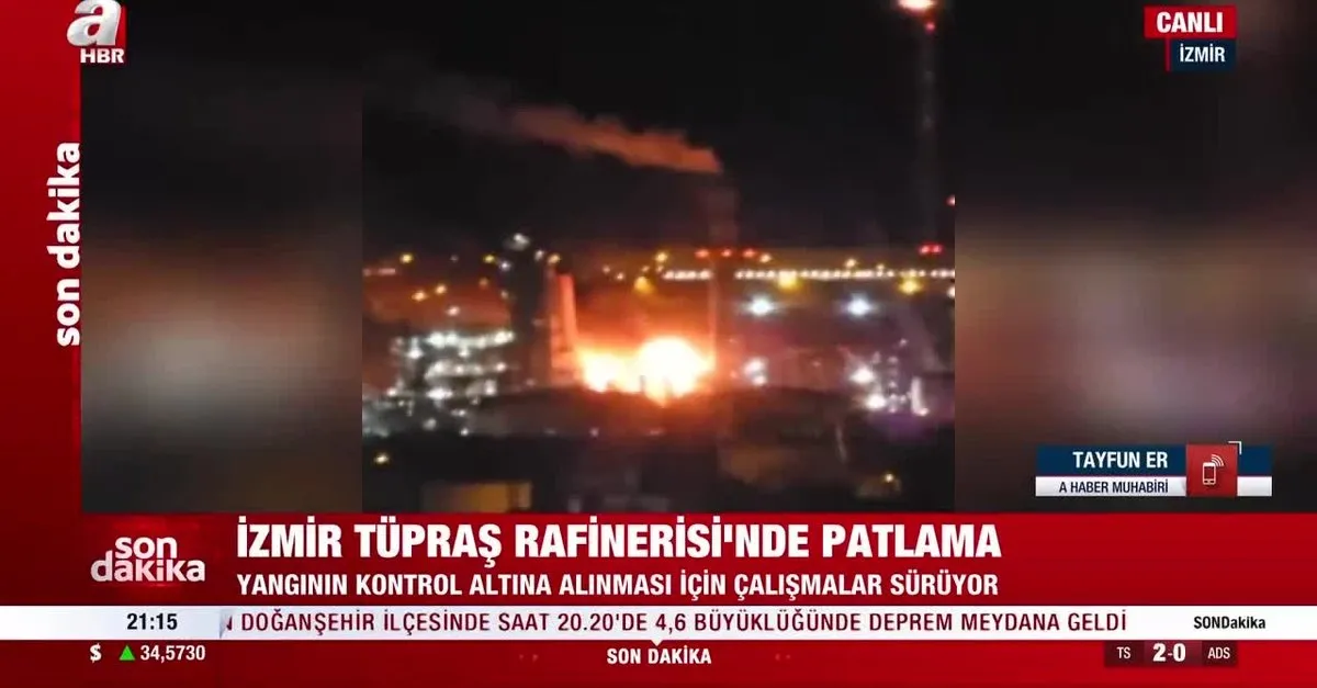 İzmir Tüpraş Rafinerisi'nde patlama!