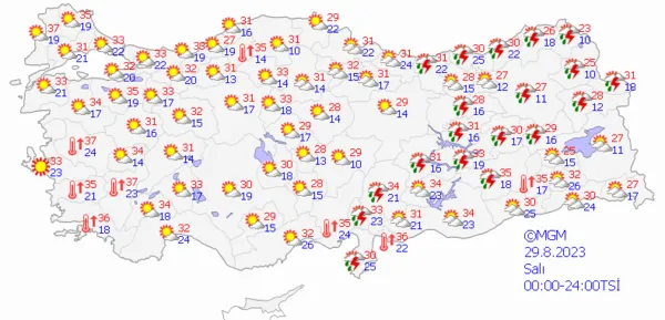 1692943071791.png Meteoroloji'den çok sayıda ile sağanak yağış uyarısı! O bölgeyi etkisi altına alacak! İşte şehirlere göre günlük hava durumu... - 8