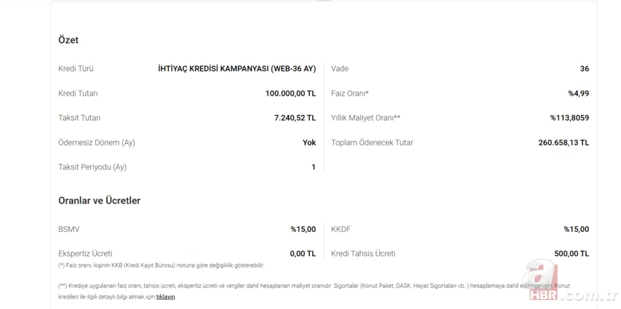 100 bin TL ihtiyaç kredisi alırsanız ödeyeceğiniz tutar ne kadar? Halkbank, Ziraat Bankası, Vakıfbank faiz oranları 3