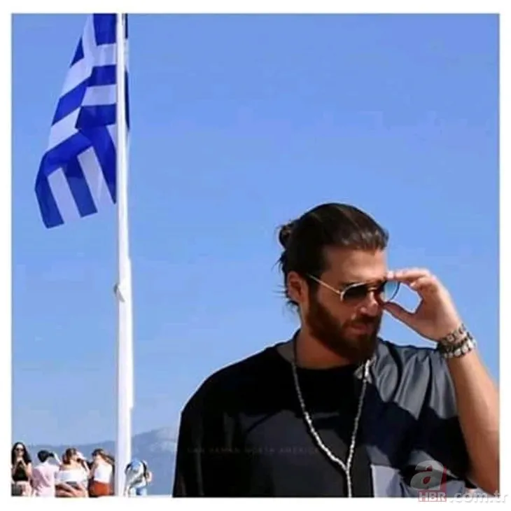 Can Yaman Yunan bayrağı önünde el hareketine açıklama yaptı