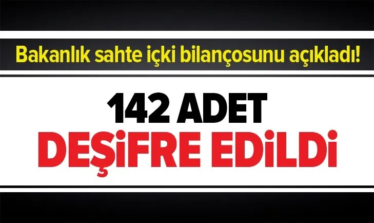 Son dakika: Bakanlık sahte içki bilançosunu açıkladı! 142 adet yasa dışı alkollü içki imalathanesi deşifre edildi