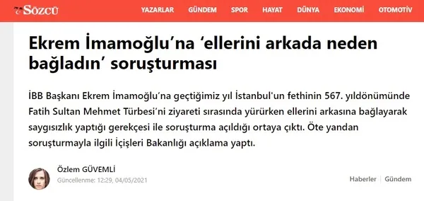 İçişleri Bakanlığı’ndan Sözcü, Cumhuriyet ve Birgün’ün Ekrem İmamoğlu haberlerine yalanlama!