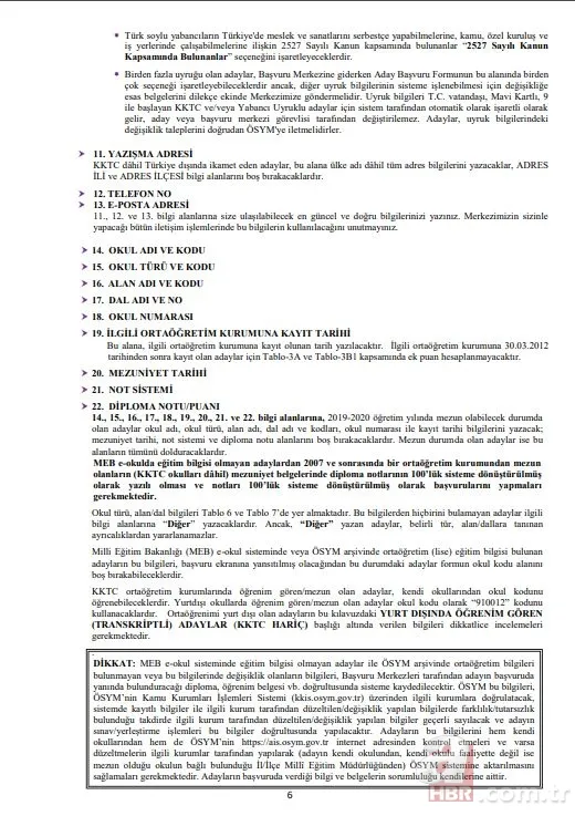 YKS başvuru kılavuzu tam 142 sayfa! YKS 2020 başvurusu yapmadan mutlaka okuyun! İşte 2020 YKS başvuru kılavuzu 10