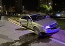 Melikgazide trafik kazası! Otomobil refüje çıktı