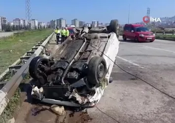 Samsun'da otomobil takla attı: 1 yaralı