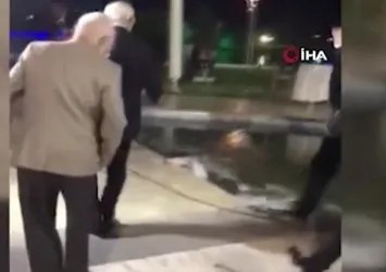 CHP Genel Başkanı Kemal Kılıçdaroğlu'nu düğünde görüntülemeye çalışan kameraman havuza düştü