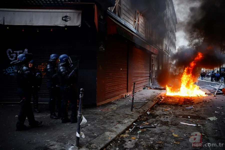 Terör örgütü PKK’lılar Paris'i yaktı yıktı! Fransız vekil Sebastien Delogu’dan vandallara destek 4