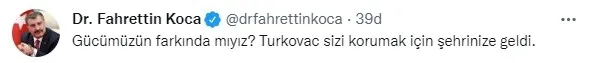 Son dakika: Sağlık Bakanı Koca’dan Kovid-19 aşısı için hatırlatma dozu çağrısı