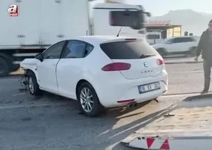 5 aracın karıştığı kaza anbean kamerada