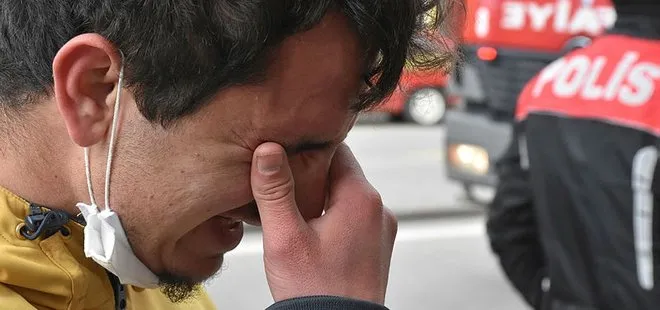 Sivas’ta çalıştığı lokantayı yanarken gören işçi, gözyaşlarını boğuldu