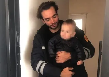 Evde mahsur kalan Ayaz bebek kurtarıldı