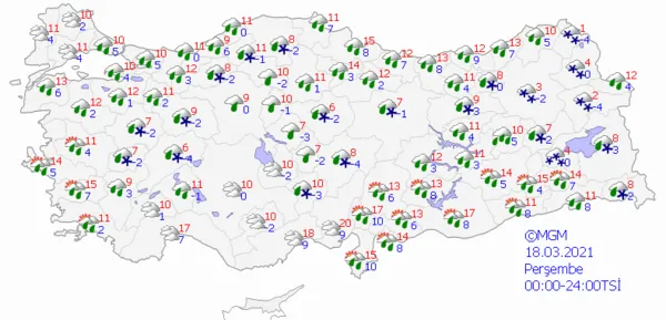 1615836196379.png Meteoroloji'den flaş karla karışık yağmur uyarısı! Hava sıcaklıkları düşüyor! İstanbul Ankara İzmir hava durumu - 9