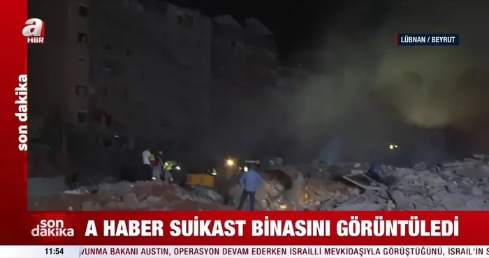 İşte Nasrallah’a suikast düzenlendiği iddia edilen o bina! A Haber görüntüledi