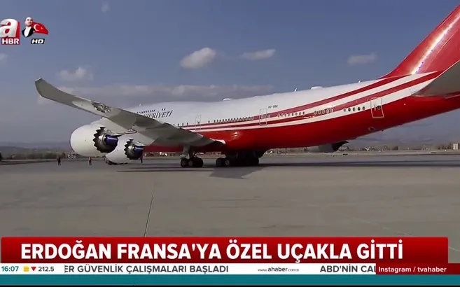 Başkan Erdoğan Fransa'ya özel uçakla gitti