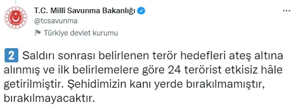 Son dakika: Zeytin Dalı Harekat bölgesinden acı haber! 1 şehit var | 24 terörist öldürüldü - 2