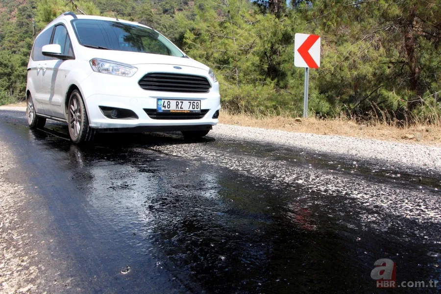 Fethiye'de asfalt eriten sıcaklar hayatı durdurdu 8
